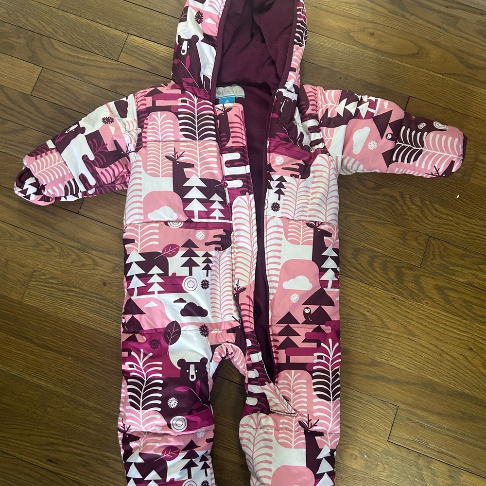 Columbia Burgundy down snowsuit